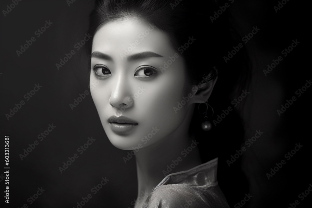 Portrait a beautiful asian woman AI Generative