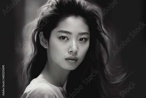 Portrait a beautiful asian woman AI Generative