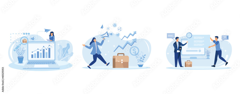 Business growth abstract concept vector illustration set. Corporate website, entrepreneur self-promotion, sales plan flat vector modern illustration Business growth abstract concept vector illustration set. Corporate website, entrepreneur self-promotion, sales plan flat vector modern illustration