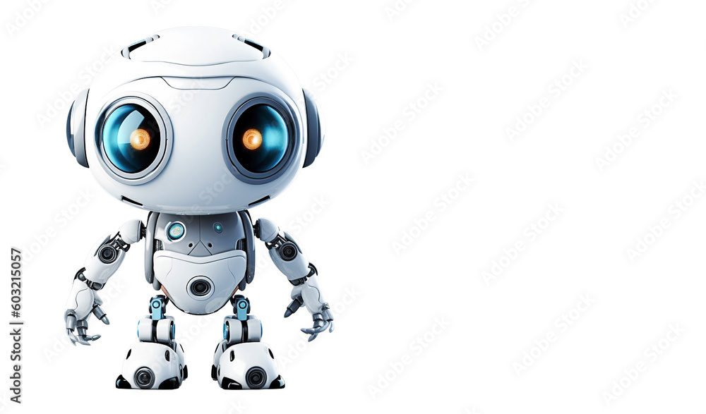 AI generative. Cute robot on white background AI generative. Cute robot on white background