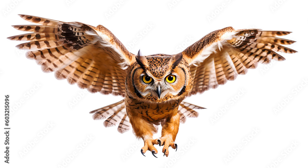 AI generative. Owl in flight AI generative. Owl in flight