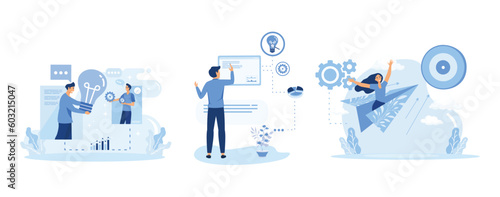 Problem solving skills abstract concept vector illustration. Creative idea, decision making and motivation, flat vector modern illustration 