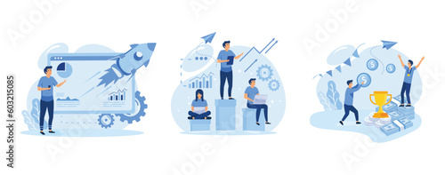 Making profit abstract concept vector illustration. digital sales forecast, finance management, promotion flat vector modern illustration 