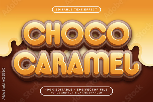 choco caramel 3d text effect and editable text effect