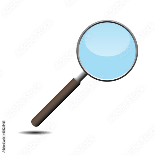 Magnifying glass icon isolated on white background, vector illustration.