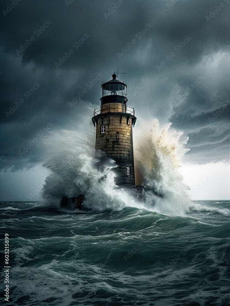 a lighthouse in the storm - generative ai