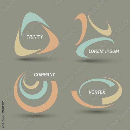 Abstract icon set. Logo colored design elements.