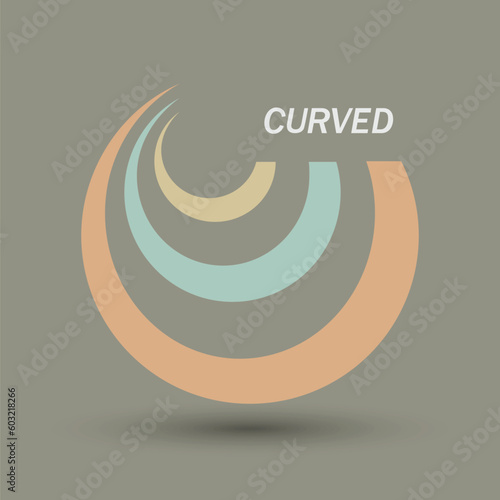 Circle logo design element. Colored vector icon