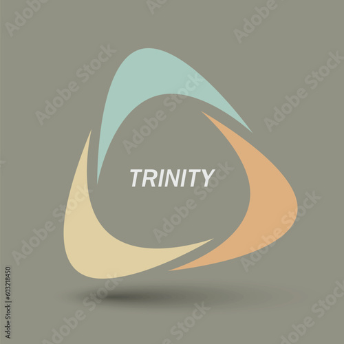 Trinity logo design element. Color triangular vector icon.