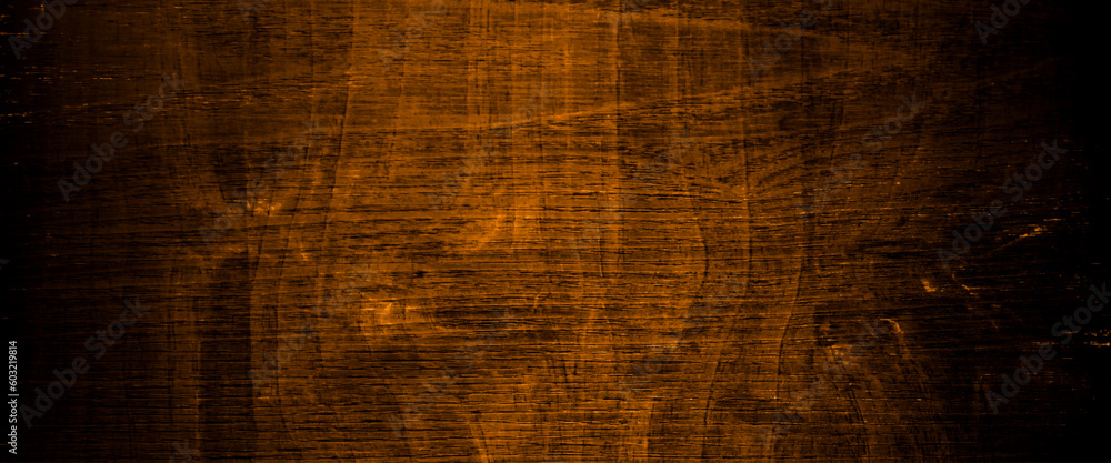 Obraz premium Old grunge dark textured wooden background , the surface of the old brown wood texture, Wood texture vector. Old brown wooden background table surface. Vintage plywood texture.