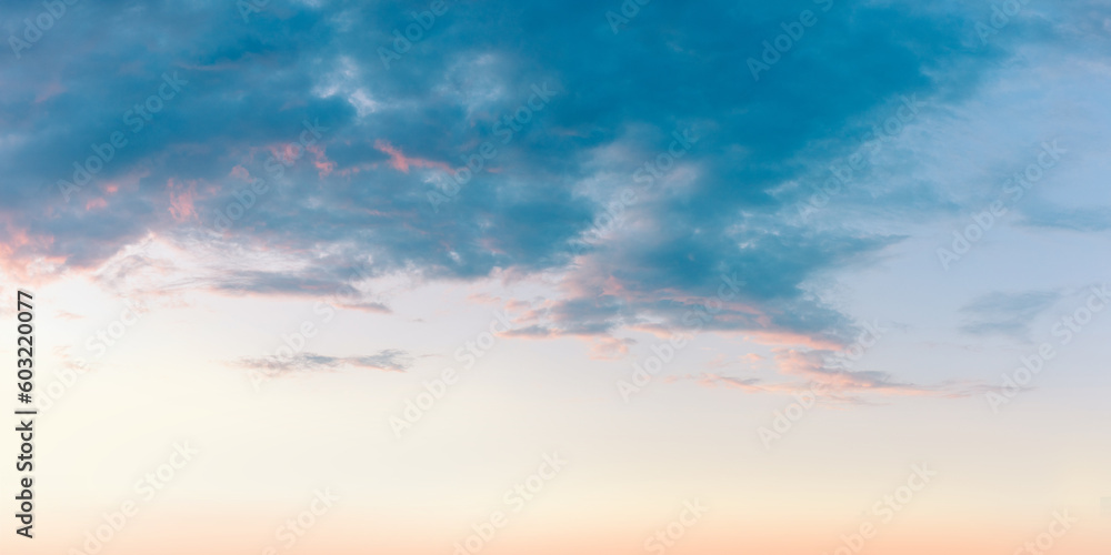 Gorgeous sunset sky with clouds background for sky replacement.