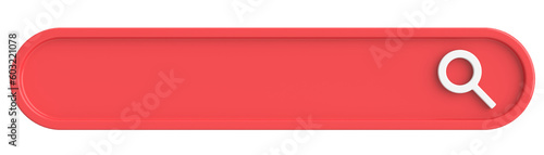 Search field. Search bar. 3D illustration.