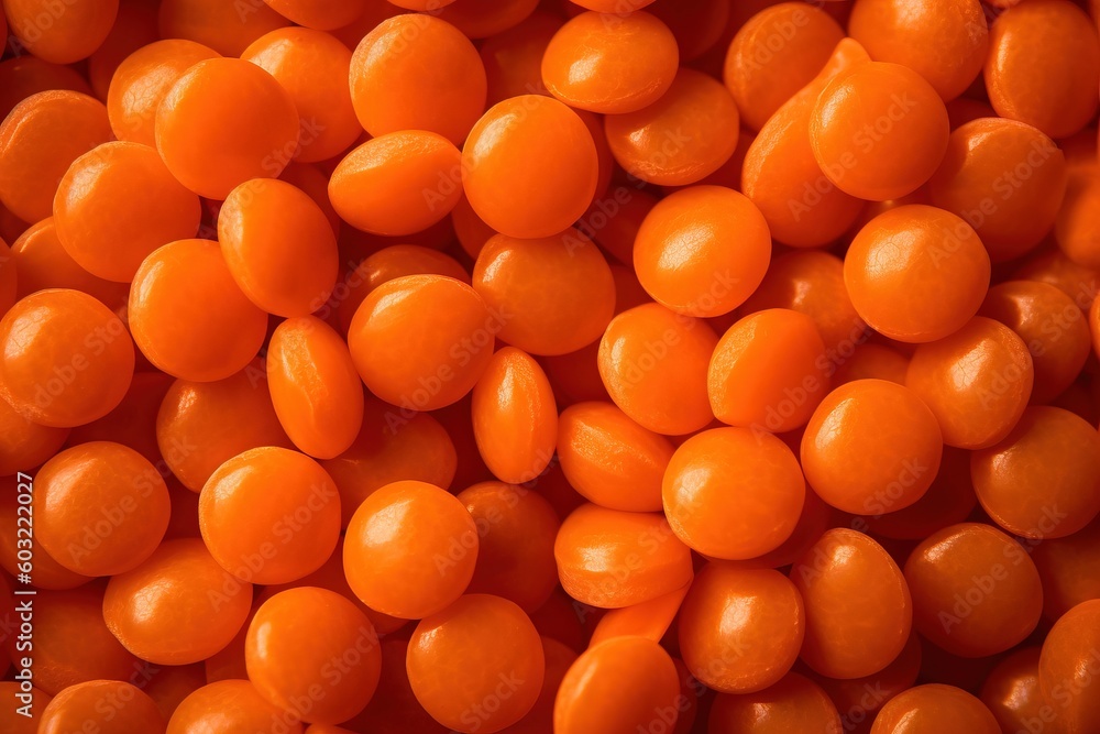 a close up of a pile of orange candies in a pile with the top one being peeled off and the other half peeled and the top half of the candies are slightly orange. generative ai a close up of a pile of orange candies in a pile with the top one being peeled off and the other half peeled and the top half of the candies are slightly orange. generative ai