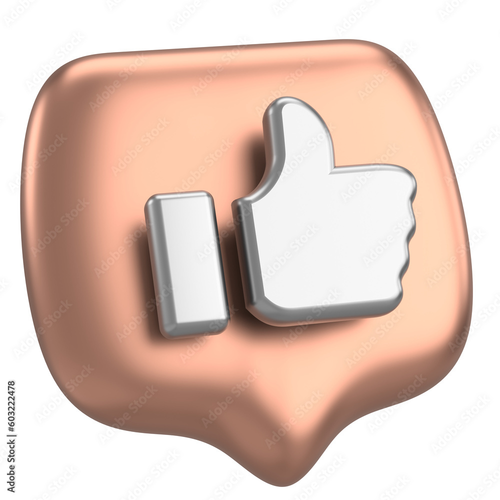 Like icon. Like button. 3D illustration. Like icon. Like button. 3D illustration.
