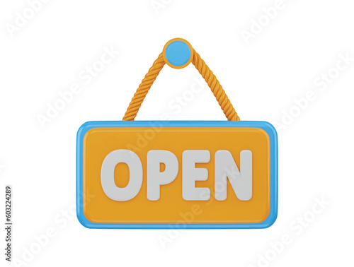open hanging board icon 3d rendering vector illustration