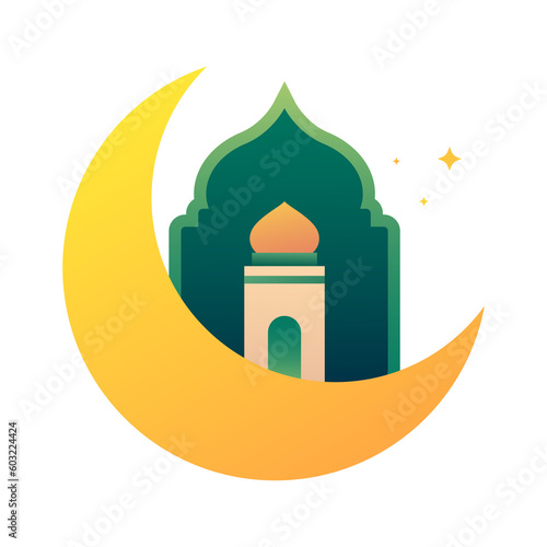 islamic border with moon decoration