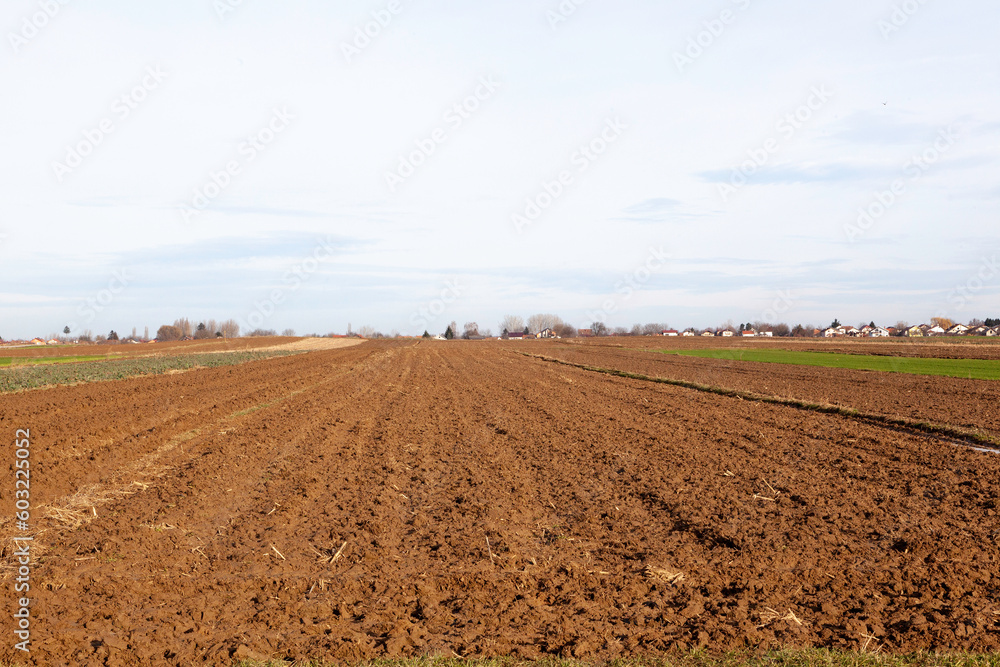 plowed field in autumn