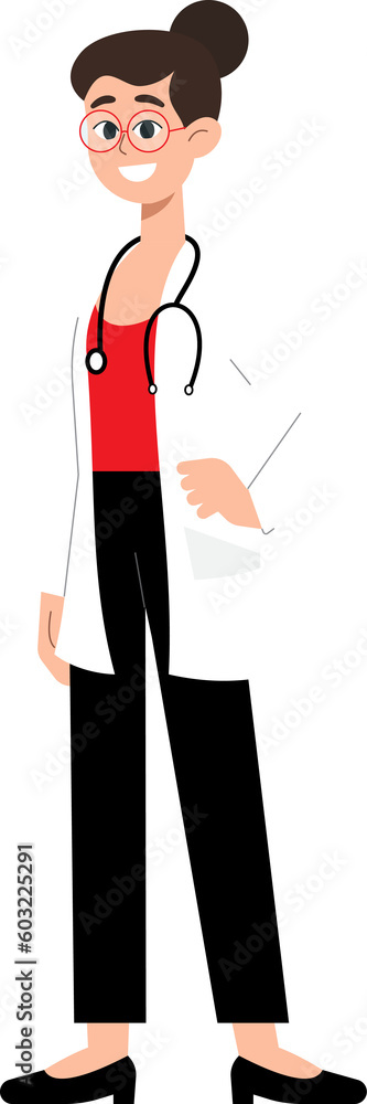 Woman Doctor Cartoon style illustration. Woman Doctor Cartoon style illustration.