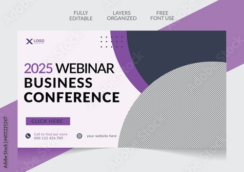 Webinar marketing business conference web banner and youtube thumbnail template