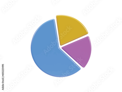 pie chart icon 3d rendering vector illustration