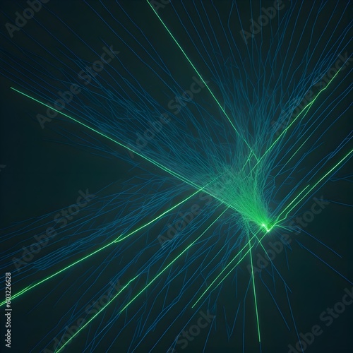 abstract green lasers background Generative AI