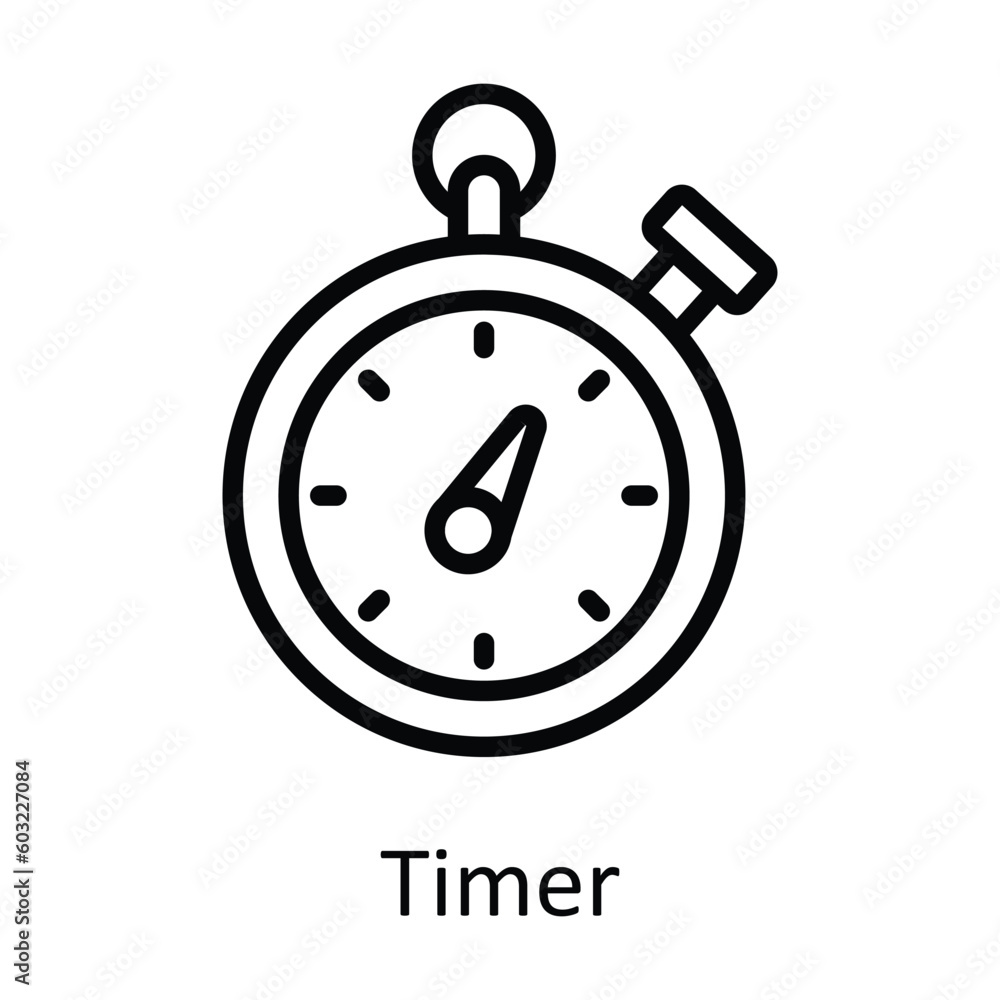 Timer vector outline Icon Design illustration. Time Management Symbol on White background EPS 10 File Timer vector outline Icon Design illustration. Time Management Symbol on White background EPS 10 File