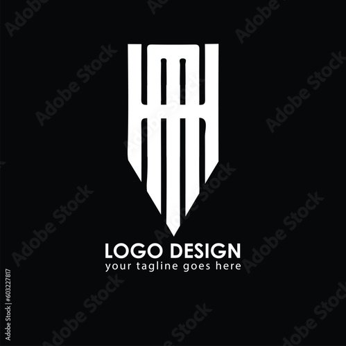 HM MH Logo Design, Creative Minimal Letter MH HM Monogram