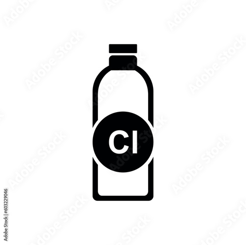 chlorine icon on white background	