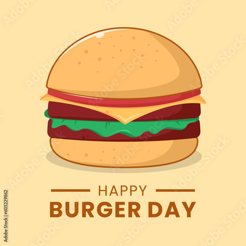 International Burger Day Vector Illustration. Suitable for template  social media post  poster  banner or greeting card