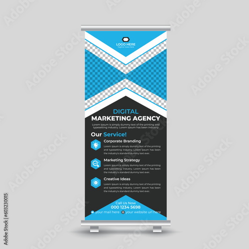 Creative marketing business roll up banner design template for your company