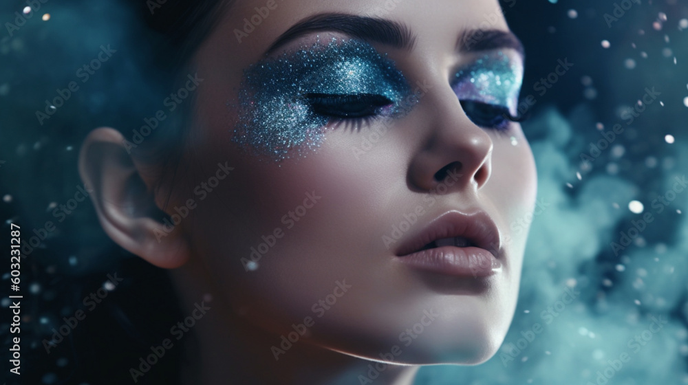 gemstones crystals glitter smoke dramatic woman gemstones crystals glitter smoke dramatic woman
