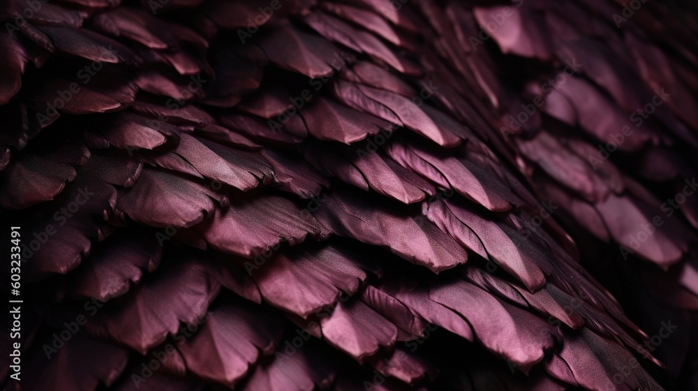 a close up of a purple bird's feathers pattern. generative ai a close up of a purple bird's feathers pattern. generative ai