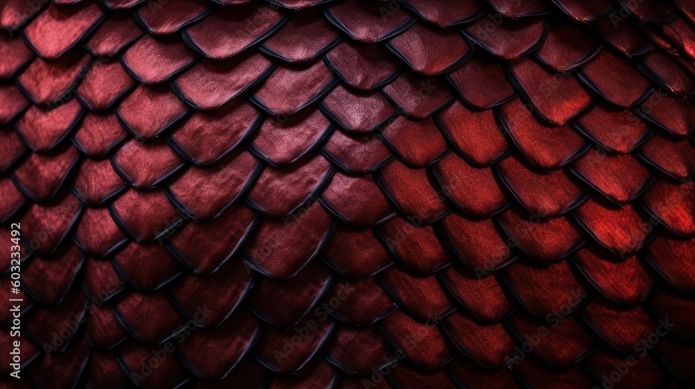 a close up of a red snake skin pattern on a black background. generative ai a close up of a red snake skin pattern on a black background. generative ai