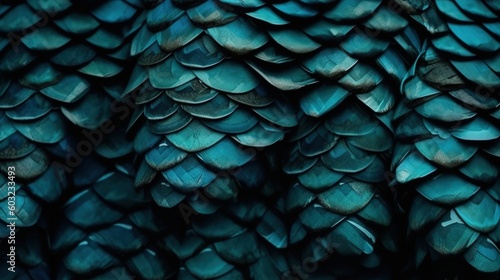  a close up view of a blue bird's feathers. generative ai