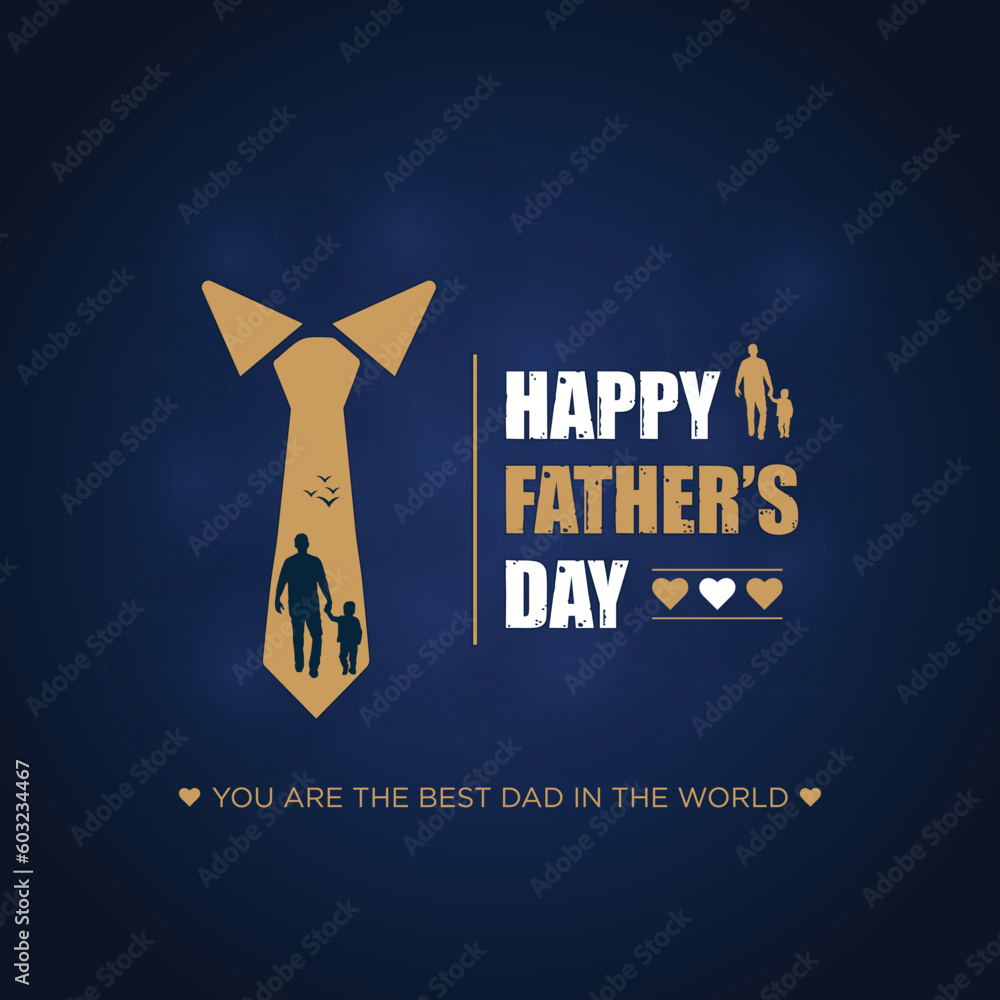 Happy Father's Day celebration concept Vector Illustration, Happy Fathers Day Social Media Banner   - obrazy, fototapety, plakaty 