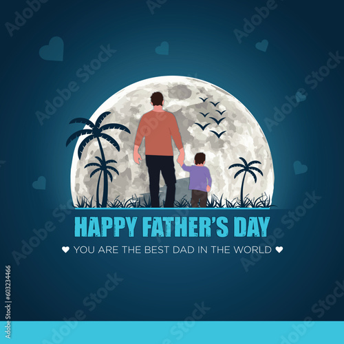 Happy Father's Day celebration concept Vector Illustration, Happy Fathers Day Social Media Banner  