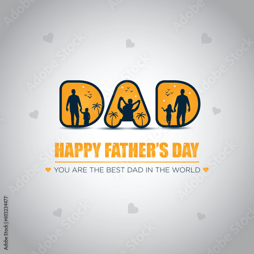 Happy Father's Day celebration concept Vector Illustration, Happy Fathers Day Social Media Banner  