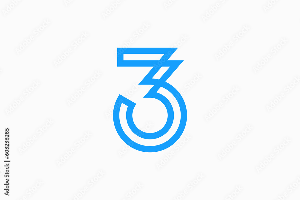 Number Three Logo Design Number Three Logo Design