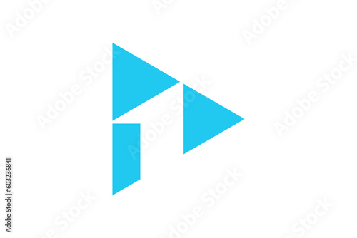 number one and play button logo design vector premium