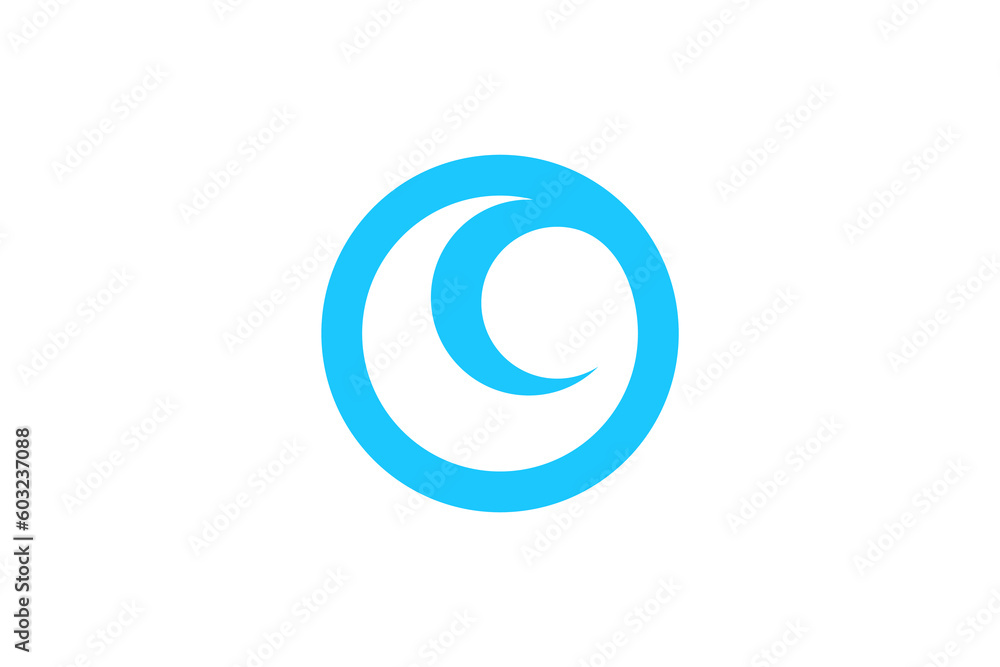 waves in a circle logo design vector premium waves in a circle logo design vector premium