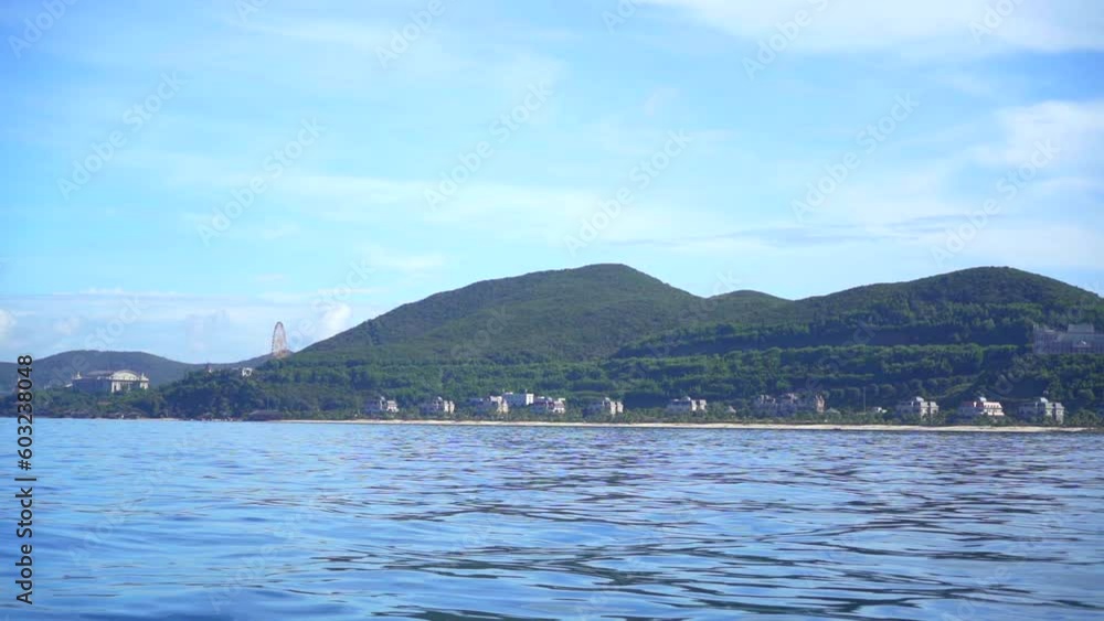 The coastline of Vinpearl Island. Slow motion video. The South China Sea. Not far from Nha Trang in Vietnam. The coastline of Vinpearl Island. Slow motion video. The South China Sea. Not far from Nha Trang in Vietnam.