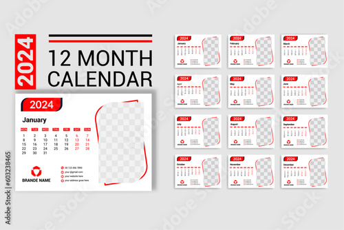 2024 Desk Calendar Template