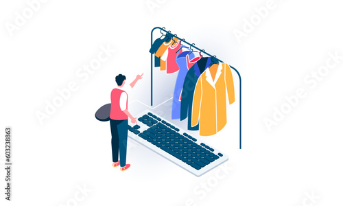 Online Shopping Isometric