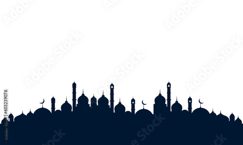 Arabian city black silhouette vector 