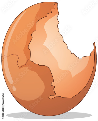 Isolated egg hatched cartoon