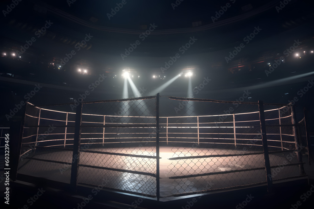 Octagonal ring for fights and competitions in mixed martial arts ...