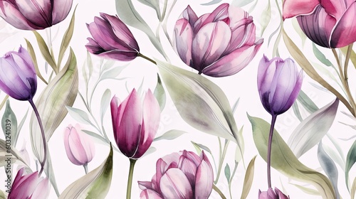  a painting of pink and purple flowers on a white background.  generative ai