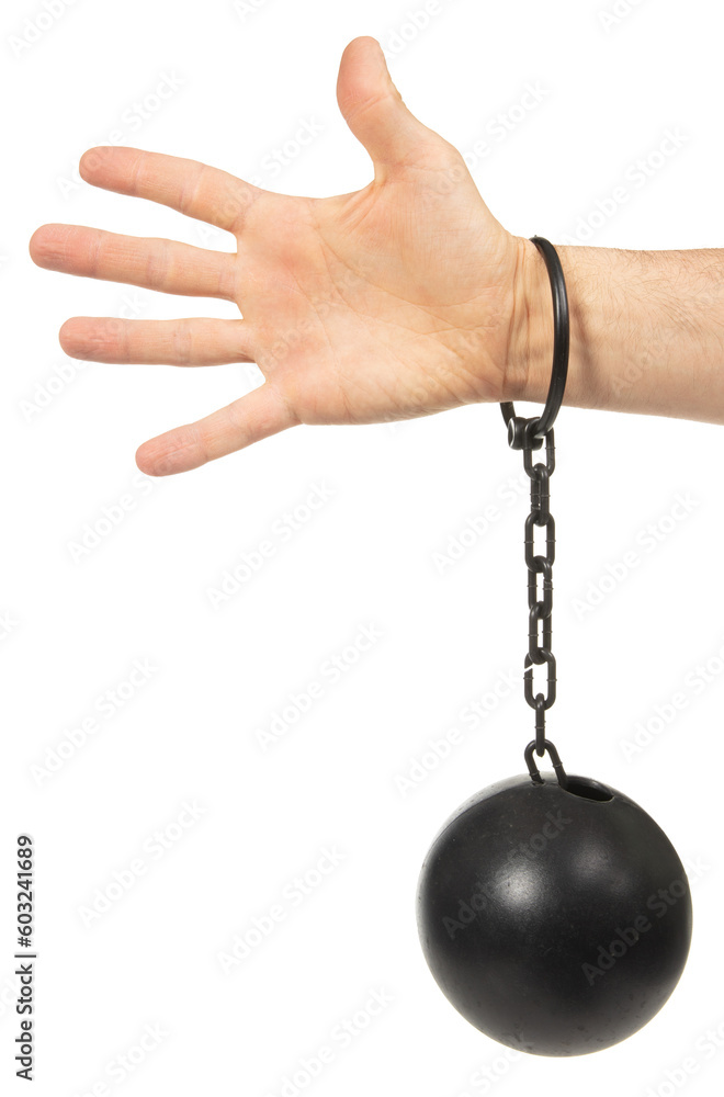 Heavy looking ball with cuff chain for prisoners Photos | Adobe Stock