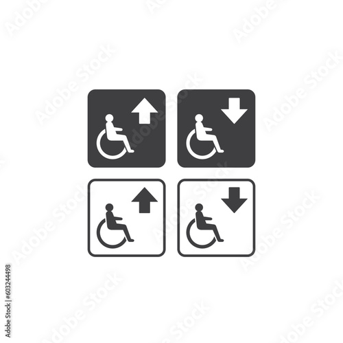 accessible elevator symbol, vector art.