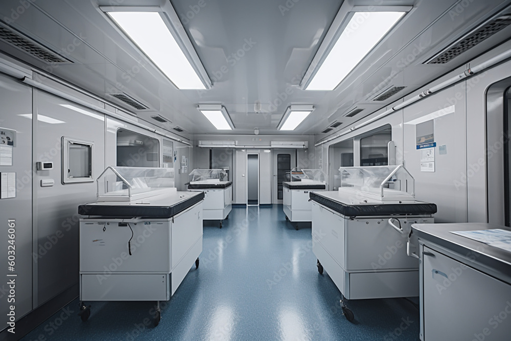 Interior of laboratory workplace. illustration. Generative AL Interior of laboratory workplace. illustration. Generative AL